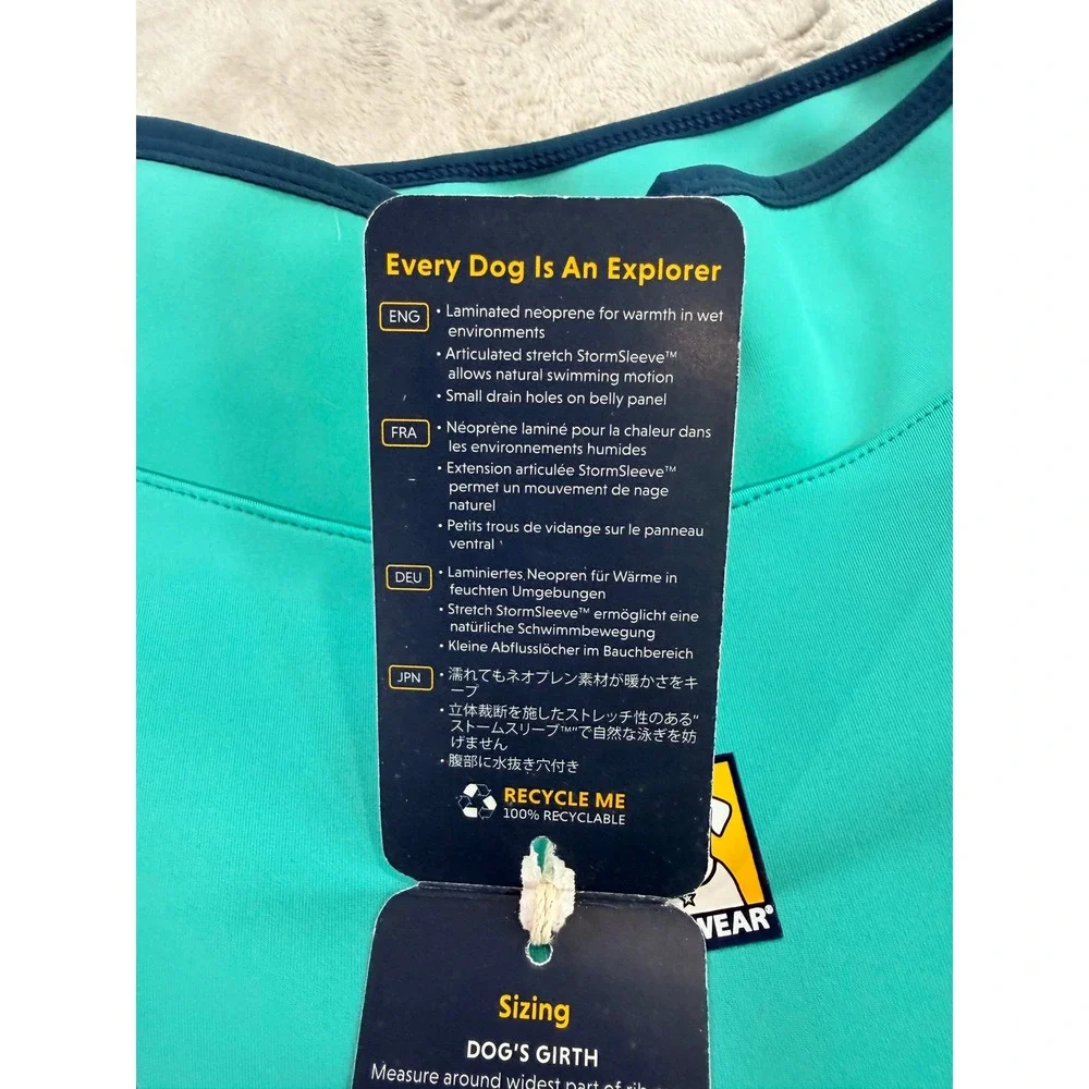 NWT Ruffwear Dog Undercoat Water Jacket Aurora Teal XL